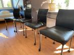 eetkamer stoelen, Huis en Inrichting, Stoelen, Ophalen, Gebruikt, Zwart, Leer
