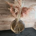 Platte vaas met pampasgras, Huis en Inrichting, Woonaccessoires | Vazen, Ophalen, Overige kleuren, Minder dan 50 cm, Glas