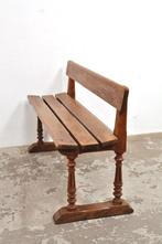 Antieke eiken massieve bank schoolbank 120 cm 1900, Antiek en Kunst, Ophalen of Verzenden