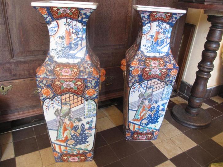 Chinese vloervazen set vazen rijk versierd porcelein 63cm, Antiek en Kunst, Antiek | Porselein, Ophalen