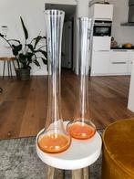 Prachtige glazen vazen • 50cm hoog, Glas, Ophalen of Verzenden, Zo goed als nieuw