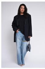 Frenken oversized BLAZER navy zwart S, Verzenden, Zo goed als nieuw, Zwart