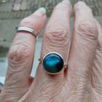 Mooie nieuwe zilveren ring met Labradoriet mt 16,5, Blauw, Nieuw, Ophalen of Verzenden, Kleiner dan 17
