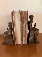 Boekensteunen hout; Don Quichot en Sancho Panza, Antiek en Kunst, Ophalen of Verzenden