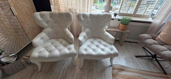 Chesterfield leren fauteuils - direct op te halen!, Huis en Inrichting, Fauteuils, Gebruikt, Leer, 75 tot 100 cm, 75 tot 100 cm