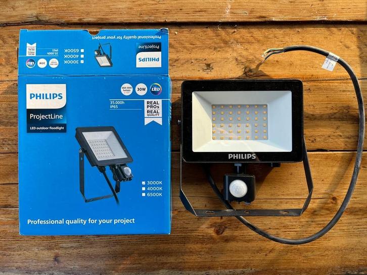 Philips ProjectLine LED Buitenlamp met Sensor, Doe-het-zelf en Verbouw, Bouwverlichting, Zo goed als nieuw, Lamp met armatuur