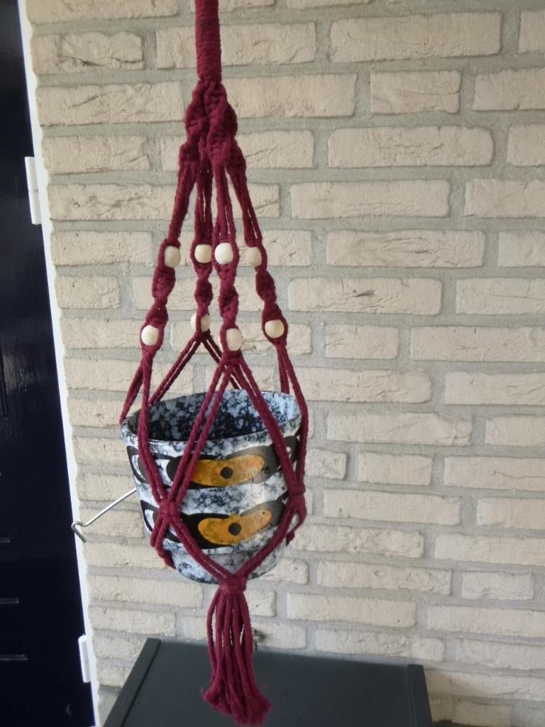 mooie retro plantenhanger (geknoopt), Ophalen of Verzenden, Overige typen