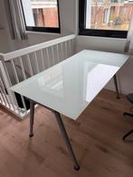 Ikea Galant bureau met glazen blad - 160x80, Huis en Inrichting, Bureaus, Ophalen, In hoogte verstelbaar, Gebruikt, Bureau