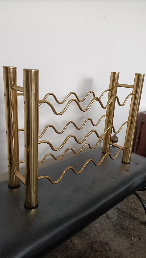 vintage messing wijnrek Frans Hollywood Regency design, Huis en Inrichting, Woonaccessoires | Wijnrekken, Gebruikt, Minder dan 50 cm