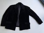 retro vintage kort fluwelen jasje, astrakan kraag 38, Maat 38/40 (M), Zwart, Ophalen of Verzenden, Jasje