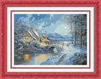 # Compleet groot borduurpakket; Winter landschap #, Ophalen of Verzenden, Nieuw, Handborduren, Borduurpakket