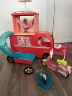 Barbie camper met scooter en accessoires, Kinderen en Baby's, Speelgoed | Poppen, Ophalen, Gebruikt, Barbie