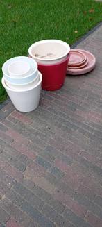 Diverse bloempotten en schaaltjes, Tuin en Terras, Ophalen, Rond, Zo goed als nieuw, Tuin