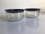 2x Tupperware exclusieve serveerkom kom 450 ml blauw deksel, Ophalen of Verzenden, Zo goed als nieuw, Blauw, Schaal