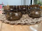 11 x Vintage Soepkommen Arcoroc France rookglas jaren 70, Huis en Inrichting, Ophalen of Verzenden, Zo goed als nieuw, Rond, Glas