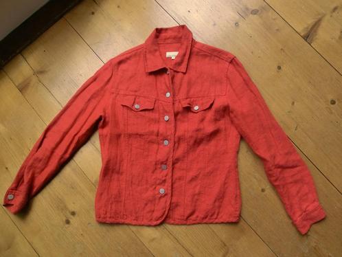 Jackpot linnen blousejasje in rood - M, Kleding | Dames, Jasjes, Kostuums en Pakken, Zo goed als nieuw, Jasje, Maat 38/40 (M)