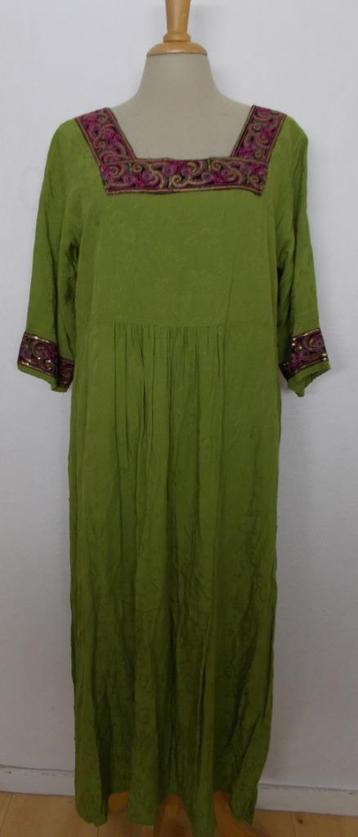 Leuke groene bewerkte Oosterse look lange jurk! XL beschikbaar voor biedingen