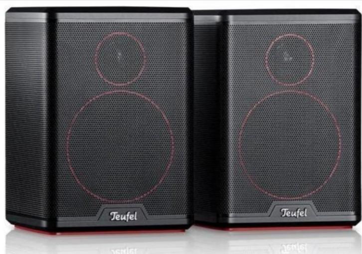 Teufel Effekt speakerset draadloos ZWART in nieustaat, Audio, Tv en Foto, Luidsprekers, Zo goed als nieuw, Front, Rear of Stereo speakers