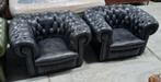 2 Chesterfield Muylaert club fauteuils grijs + BEZORGING
