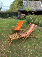 Jaren 70 strandstoelen hout, Ophalen, Zo goed als nieuw, Hout, Inklapbaar
