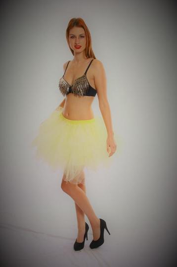 SALES! Gele meerlaagse wijdvallende petticoat OS beschikbaar voor biedingen