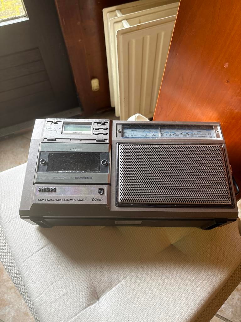 Philips D7419 Radio Cassette Recorder - Vintage, Audio, Tv en Foto, Radio's, Gebruikt, Radio, Ophalen of Verzenden