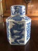 CHINESE THEEBUS  BLAUW/WIT, Antiek en Kunst, Antiek | Porselein, Ophalen of Verzenden