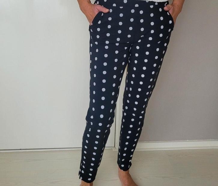 Studio Anneloes Polkadot broek L Travel stippen, Kleding | Dames, Broeken en Pantalons, Zo goed als nieuw, Maat 42/44 (L), Blauw