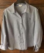 Blauw-wit geruite blouse, bloes lange mouw; L; Gina Laura, Kleding | Dames, Ophalen of Verzenden, Zo goed als nieuw, Maat 42/44 (L)