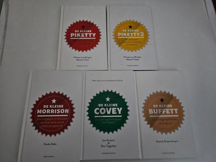 Boekenreeks 'De Kleine' - Piketty, Covey, Buffett, Morrison, Boeken, Overige Boeken, Gelezen, Ophalen of Verzenden