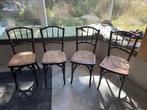 4 cafestoeltjes, Gebruikt, Bruin, Cafe, Ophalen of Verzenden