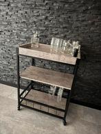 Wijnrek op wieltjes, serveerwagen, Huis en Inrichting, Tafels | Sidetables, Ophalen, Zo goed als nieuw, 25 tot 50 cm