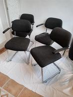 Lande Artifort - Jami slede eetkamerstoel Gispen stijl, Gebruikt, Zwart, Ophalen of Verzenden, Vier