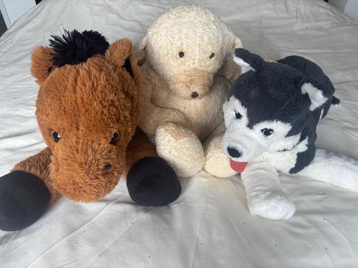 pluchen beesten 3 stuks, Kinderen en Baby's, Speelgoed | Knuffels en Pluche, Zo goed als nieuw, Overige typen, Ophalen