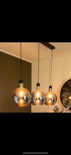 Moderne Hanglamp met Glazen Bollen, Huis en Inrichting, Lampen | Hanglampen, Ophalen, Zo goed als nieuw, Glas, Minder dan 50 cm
