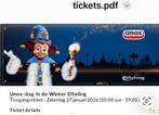 4 tickets kaartjes Efteling WinterEfteling zaterdag 17-1, Tickets en Kaartjes, Twee personen, Ticket of Toegangskaart