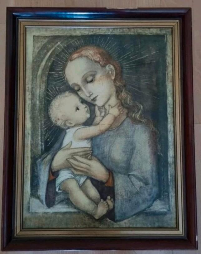 Vintage Prent Maria met Kind Hümmel, Antiek en Kunst, Kunst | Schilderijen | Klassiek, Ophalen