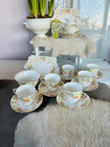 Tuscan plant antieke porseleinen koffie thee taart set beschikbaar voor biedingen