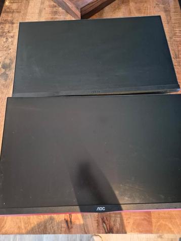 2 gaming monitoren MSI & AOC + monitor arm!  beschikbaar voor biedingen