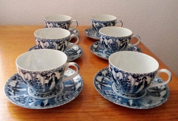 Vintage Kop en Schotels, Blauw/Wit, Antiek en Kunst, Antiek | Servies los, Ophalen of Verzenden