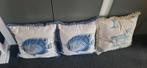 3 vis en paard kussens, Huis en Inrichting, Woonaccessoires | Kussens, Ophalen of Verzenden, Gebruikt, Overige kleuren, Vierkant