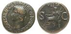 Romeinse munt Caligula Æ As -VESTA above, S C - 37/8 AD, Postzegels en Munten, Munten | Europa | Niet-Euromunten, Ophalen of Verzenden