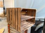 Bijzettafel of salontafel van 2Houten Kisten met Planken, Gebruikt, 50 tot 100 cm, Ophalen of Verzenden, Minder dan 50 cm