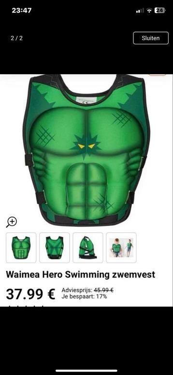 Waimea Hero Zwemvest - Hulk Design beschikbaar voor biedingen