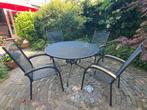 Metalen gemoffelde tuinset, Ophalen, Gebruikt