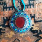 Tribal afgaanse hanger met carneol, Gebruikt, Overige voorstellingen, Blauw, Ophalen of Verzenden