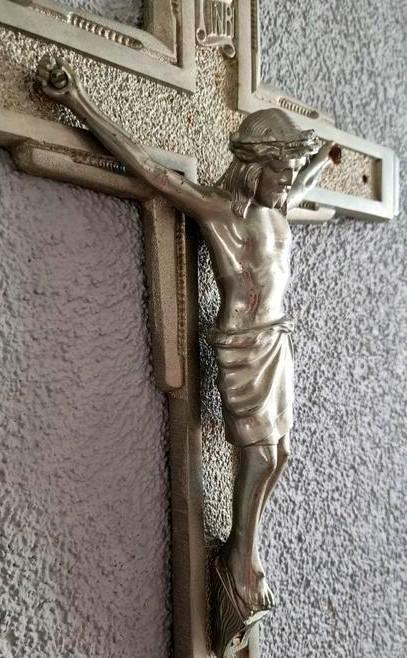 Antiek Crucifix van uitvaart / Begrafenis cq lijkauto, Antiek en Kunst, Antiek | Religie, Ophalen of Verzenden