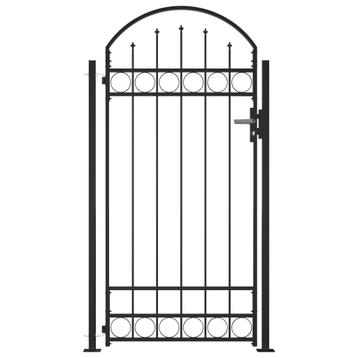 Poort met gebogen bovenkant en 2 palen 105x204 cm beschikbaar voor biedingen