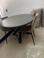 Ovale zwarte tafel, Huis en Inrichting, Tafels | Eettafels, Ophalen, 100 tot 150 cm, 200 cm of meer, Zo goed als nieuw