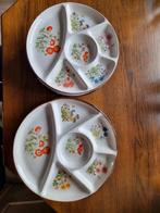 Vintage Fondue / Barbecue borden Wild Flowers 7 stuks, Verzamelen, Ophalen of Verzenden, Zo goed als nieuw, Porselein, Bord of Schaal